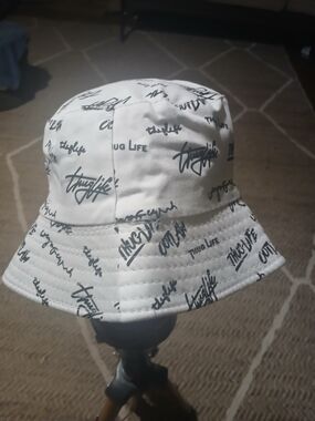 White Bucket Hat with Script Logo Unisex